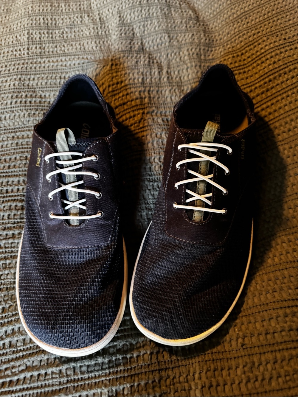 OluKai Men's Navy Sneakers with White Accents size 13